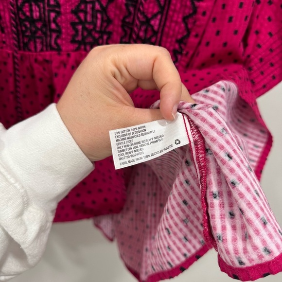 Knox Rose V Neck Tie Collar Front Flutter Sleeve Top Short Sleeve XXL Raspberry - Picture 5 of 6